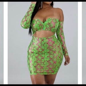 Snake Attack Fitted Dress
